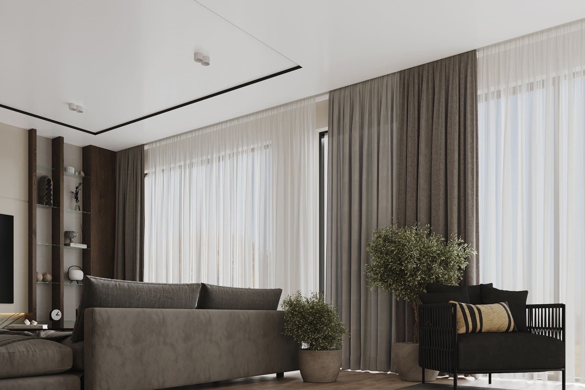 09-11 PRO CURTAIN PROFILE "FLAT" WITH 12 MM DIFFUSER
